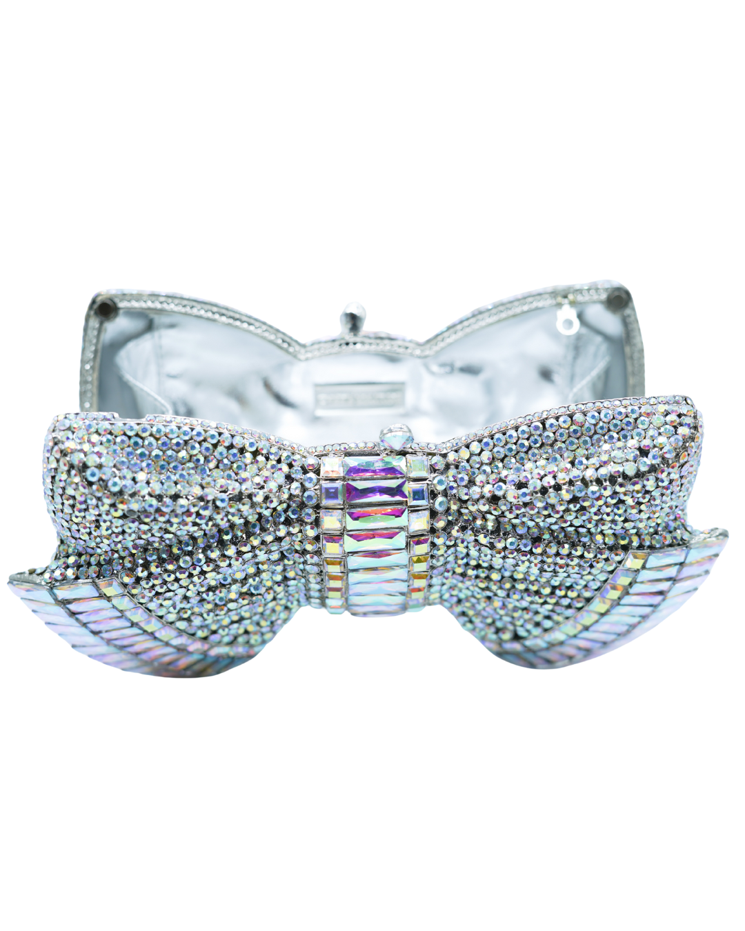 Bow Deco Gems Iridescent Silver
